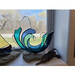 Stained Glass on Stone - "Wave"