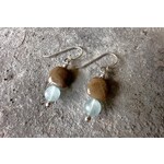 Earrings - Petoskey Stone & Aquamarine