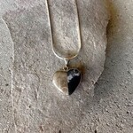 Necklace Pendant - Leland Blue & Petoskey Stone Heart