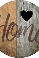 Home-Heart Small Round Wood Sign