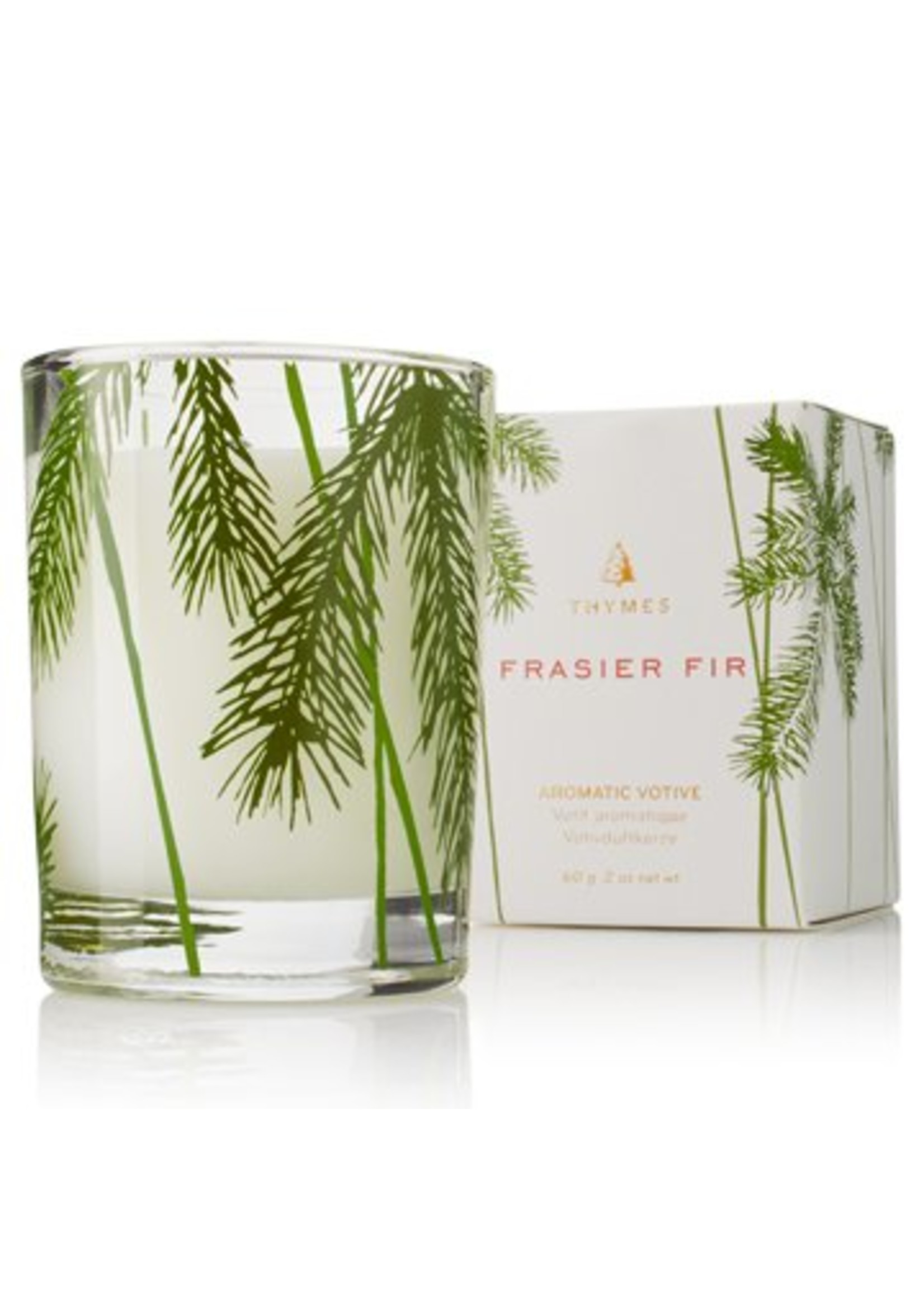 Frasier Fir Votive Candle w/ Pine Needle Design