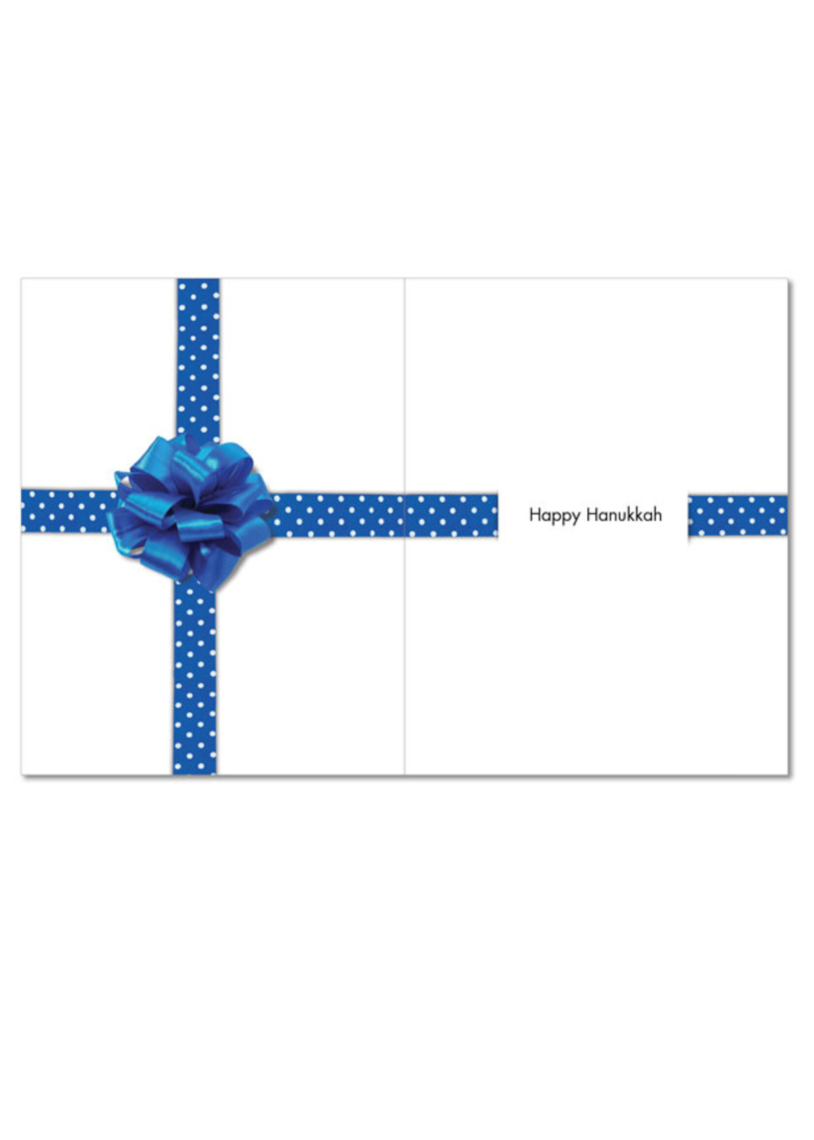 Card HANUKKAH Blue Gift Bow