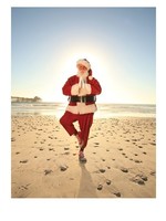 DGPP Boxed Christmas Cards Santa Yoga Pose on Beach 10ct