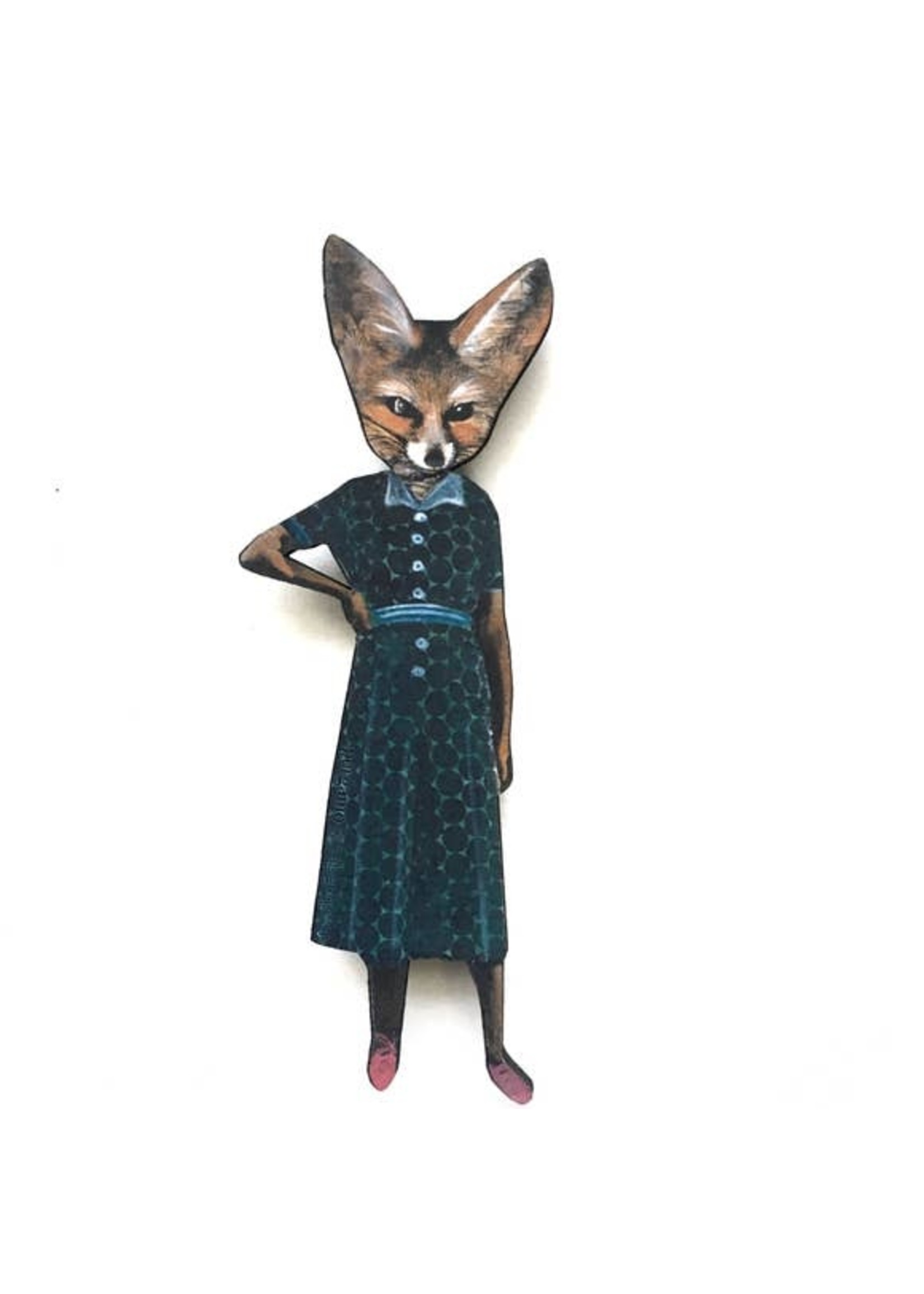 Wood Magnet Sassy Fox