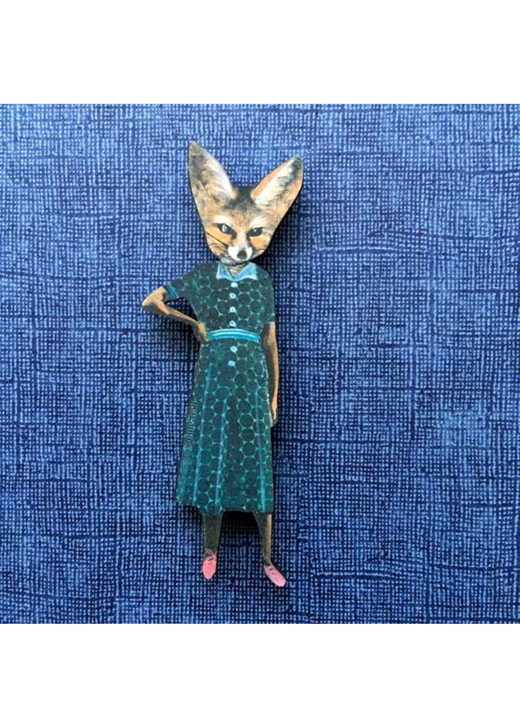 Wood Magnet Sassy Fox