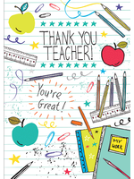 Card For Teacher School Supplies