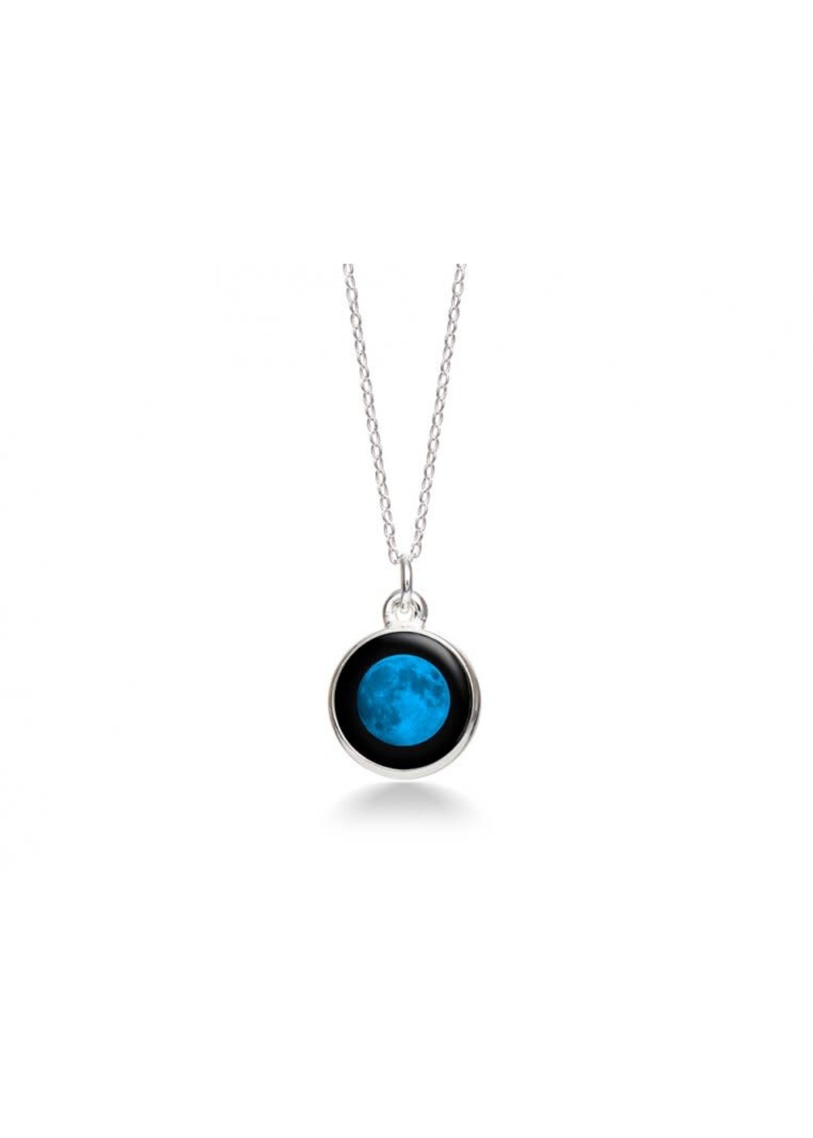 Moon Glow Pendant w/ Blue Topaz - Silver