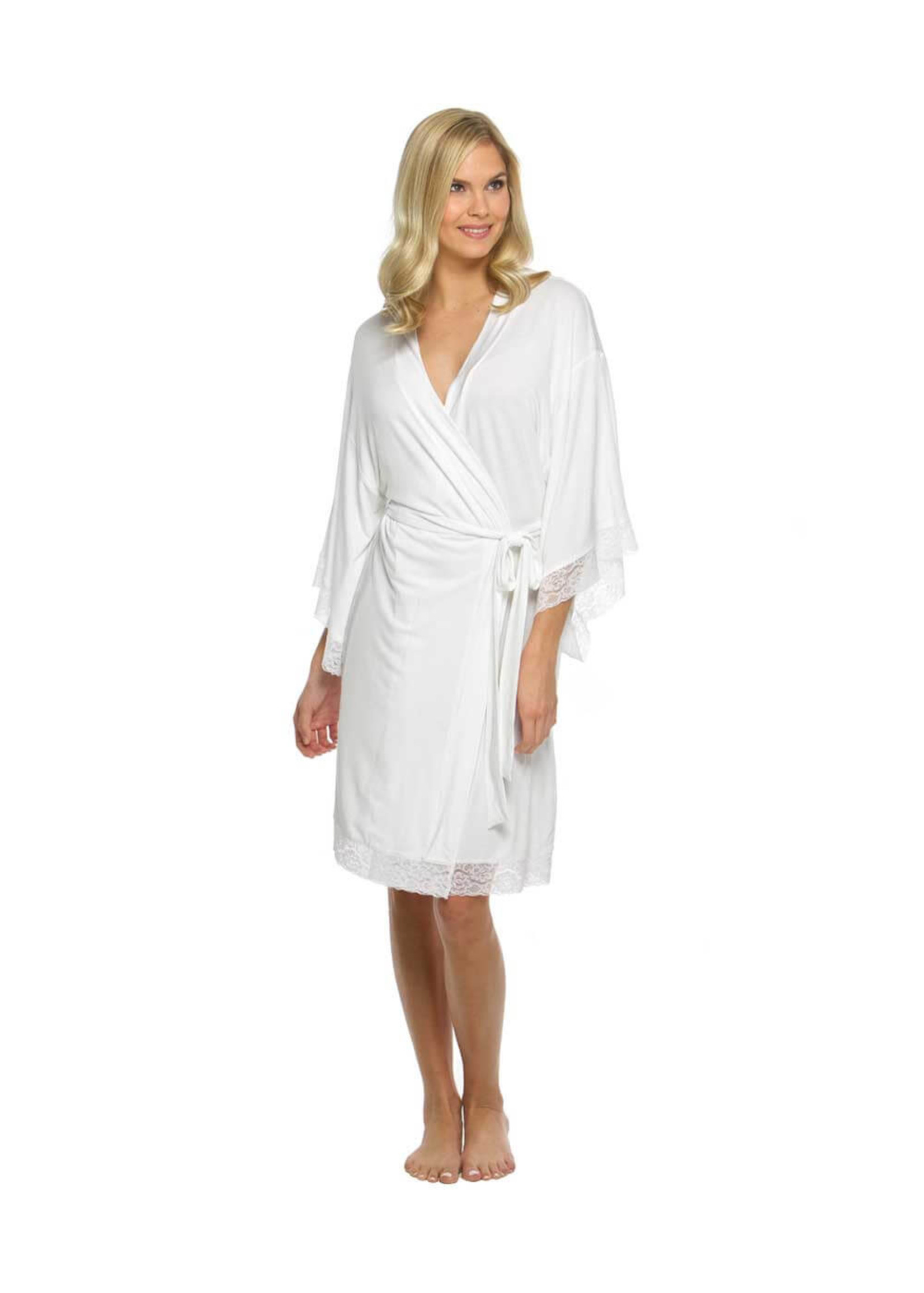 White Jersey Laced Robe