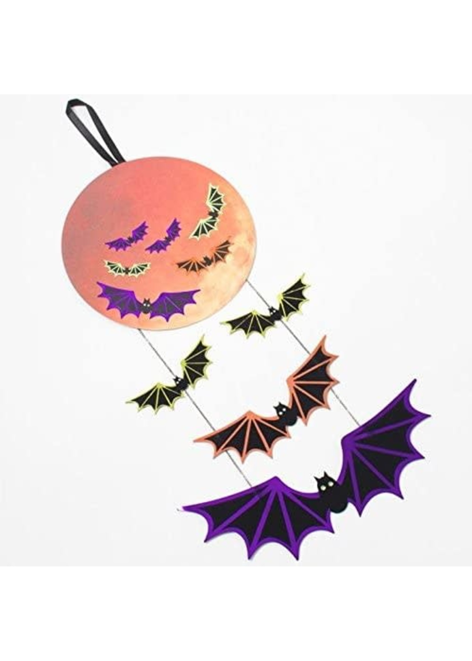 CARD HALLOWEEN Pumpkin and Bats Mobile