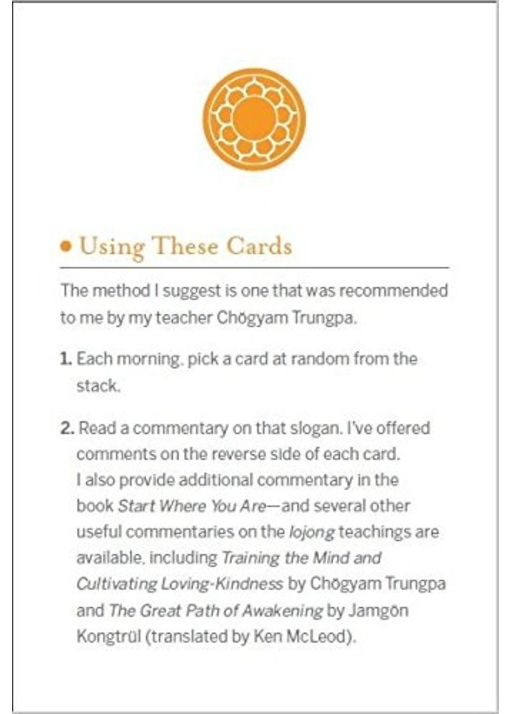 Deck Pema Chodron's Compassion Cards