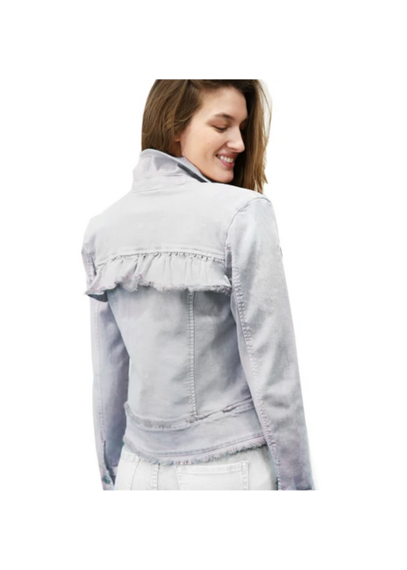 Ruffle My Feathers Denim Jacket