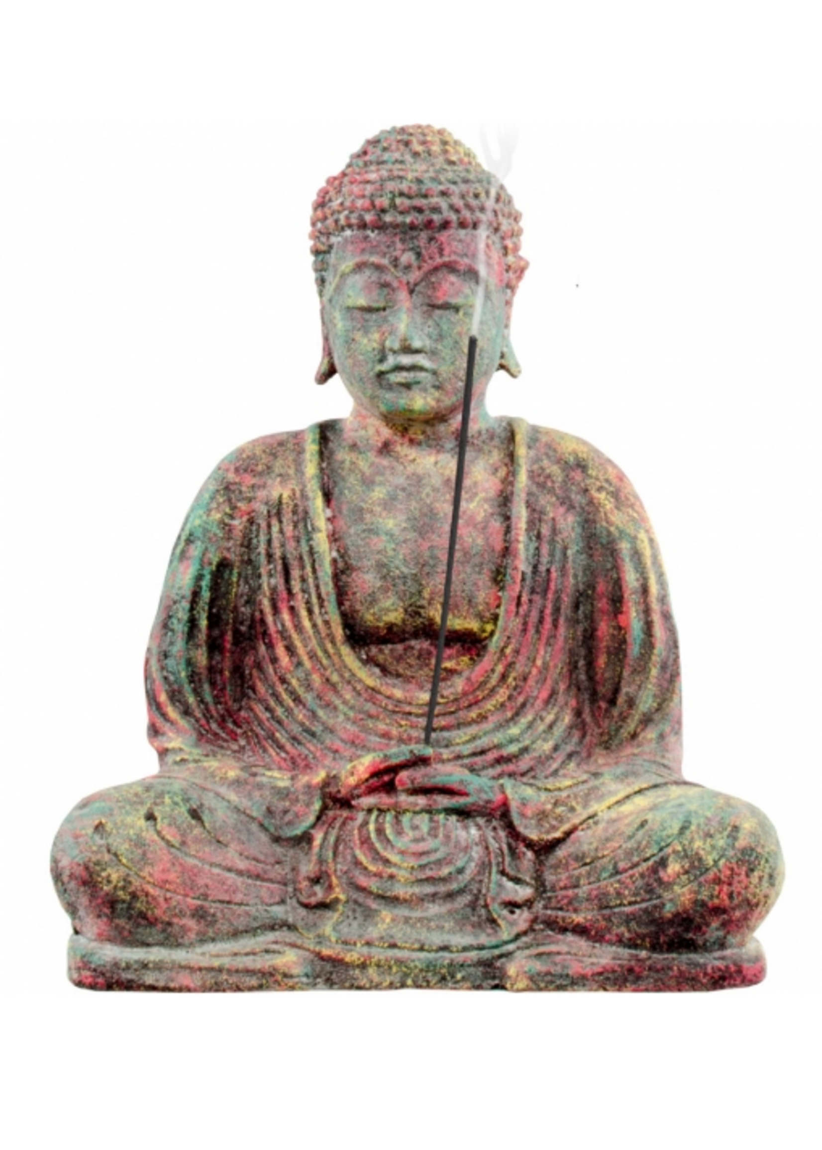 Volcanic Stone Statue Chakras Meditating Buddha