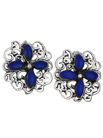 Earring 4 STONE FANCY LAPIS STUD