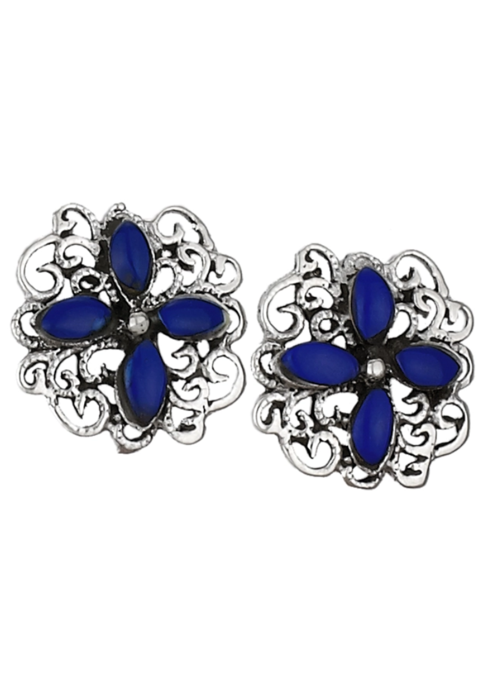 Earring 4 STONE FANCY LAPIS STUD