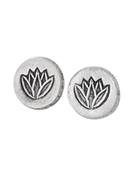 Earrings SS Lotus Coin Post