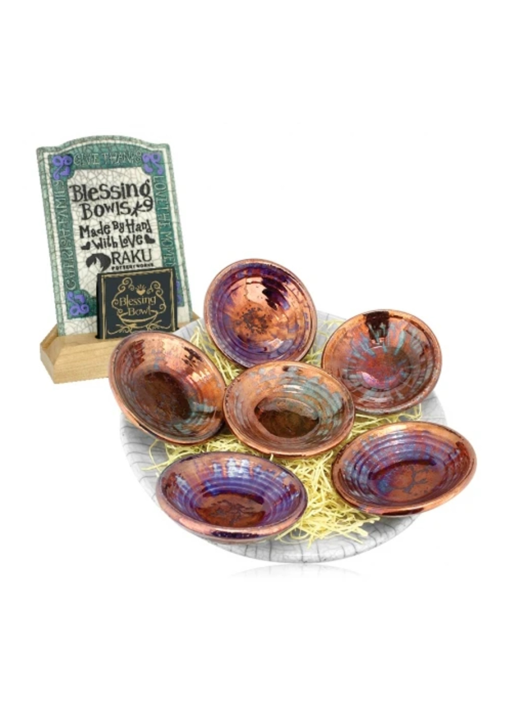 Raku Blessing Bowl with  Copper Glaze