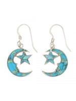 Earrings Opal Mixed Inlay Moon/Star