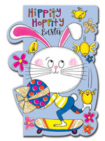 Card EAS Easter Bunny on Skateboard