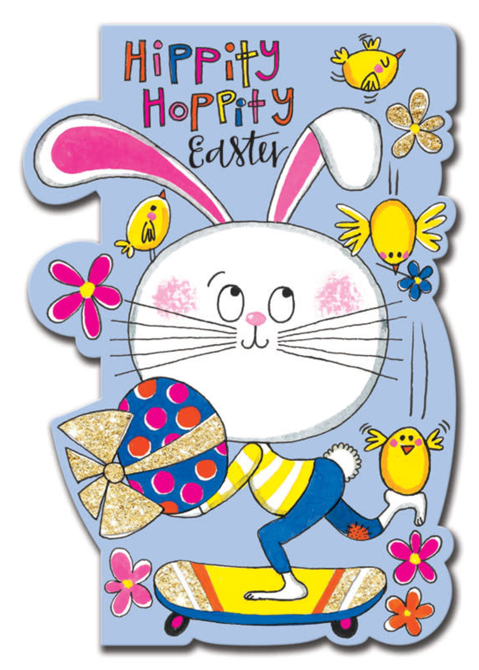 Card EAS Easter Bunny on Skateboard