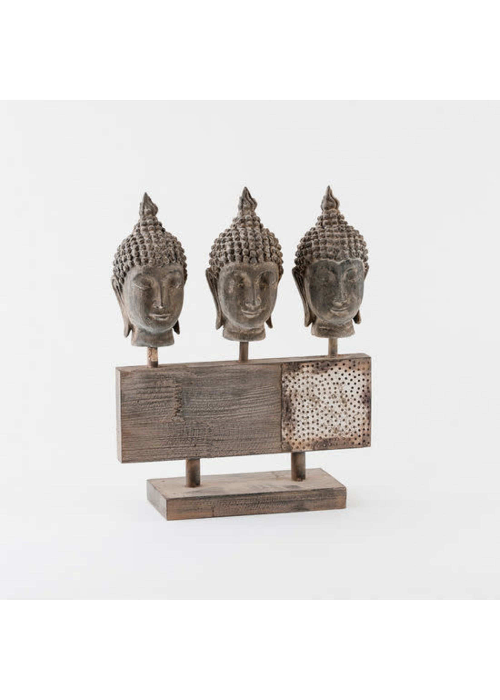 Wooden Buddha Triptych