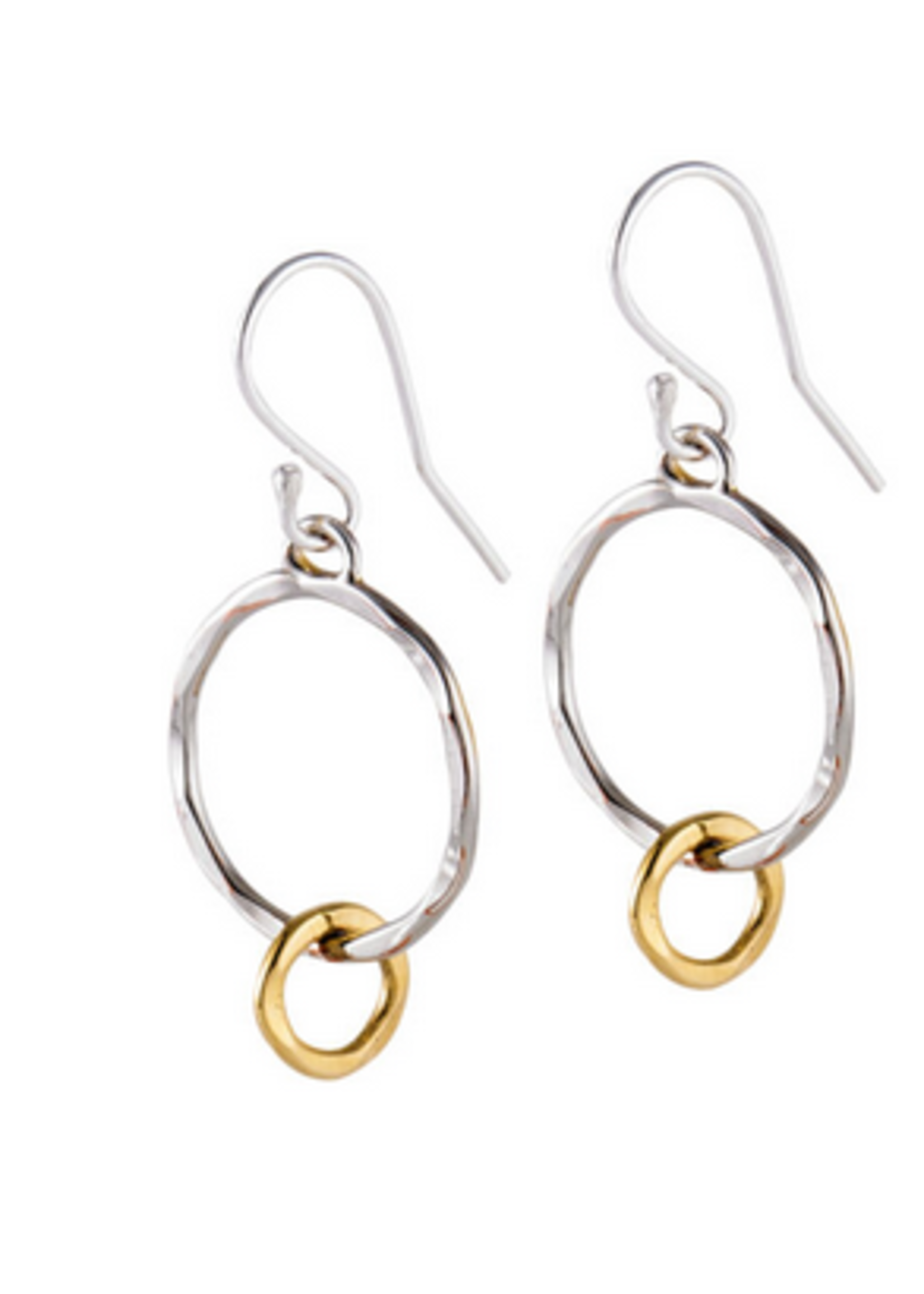 Plata Earrings Silver Circle W/ Gold Plating