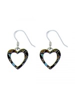Earrings Mixed Mosaic Inlay Heart