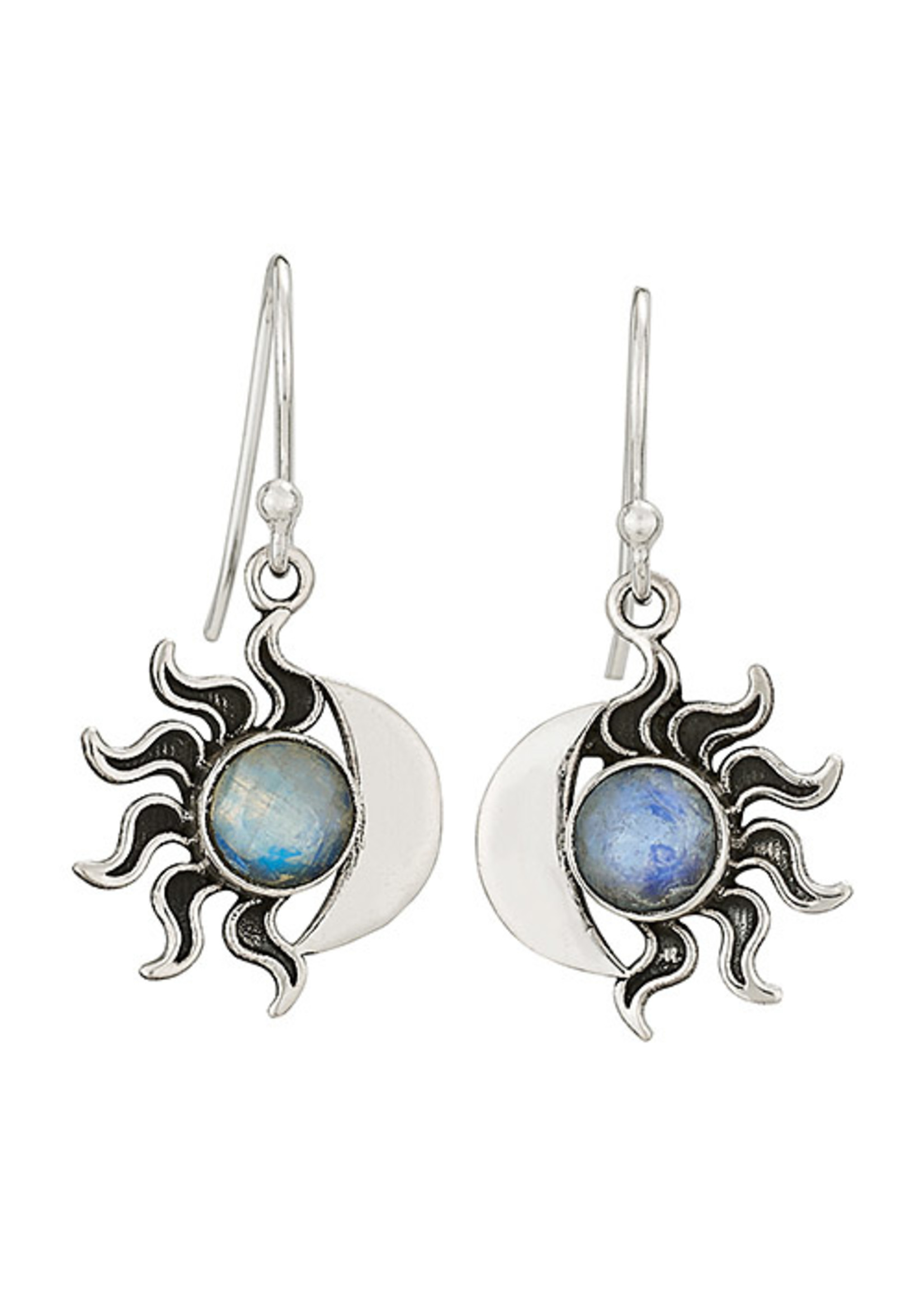 Earrings Labradorite Sun & Moon Dangle