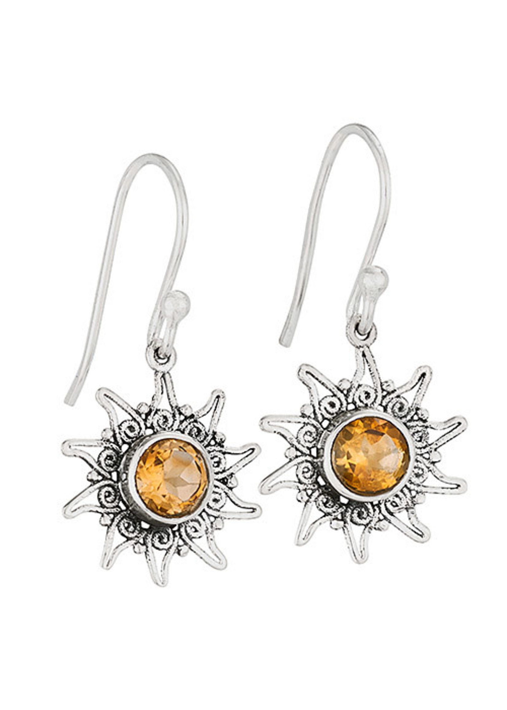 Earrings Citrine Sun Dangle