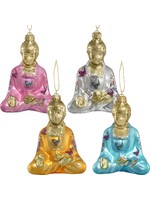 Buddha W/Butterfly Glass Ornament