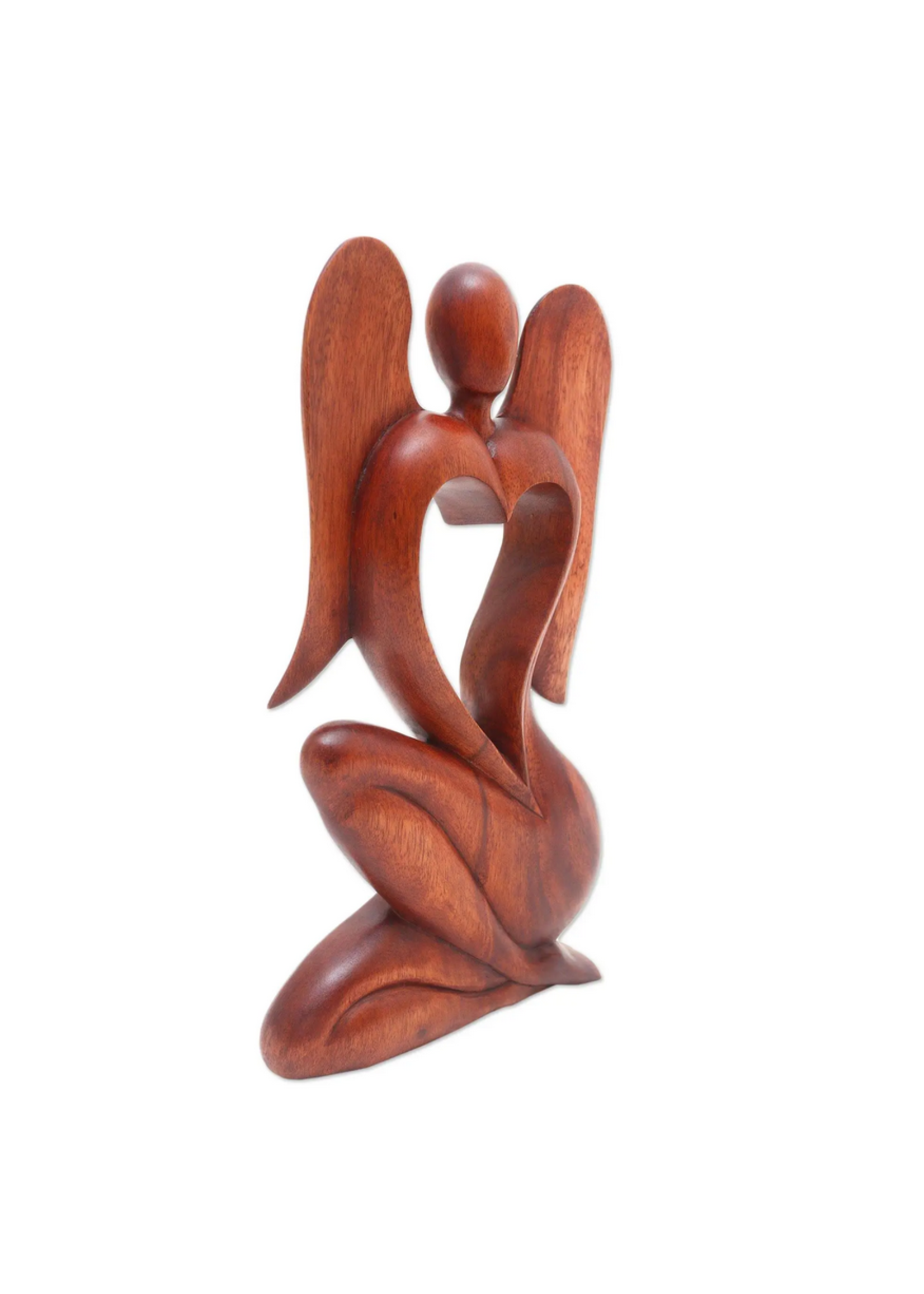Novica Angelic Rhythm Wood Statuette