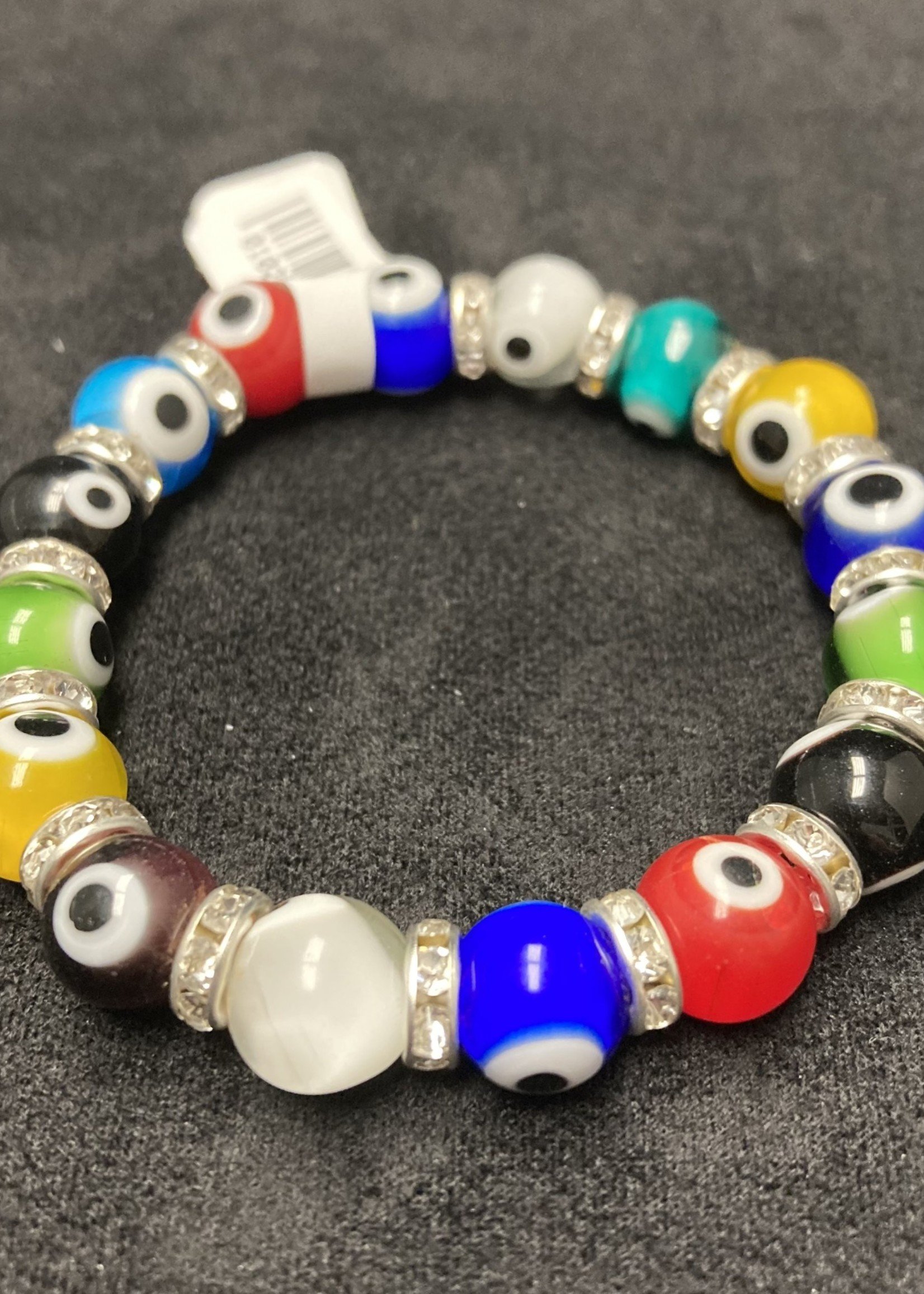Bracelet - Evil Eye Glass LG Multicolor Beads