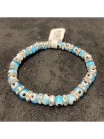 Bracelet - Evil Eye Glass SM Light Blue Beads