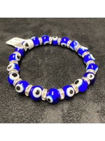 Bracelet - Evil Eye Glass MD Blue Beads