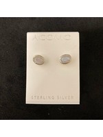 Earring Rainbow Moonstone CAB Stud Md