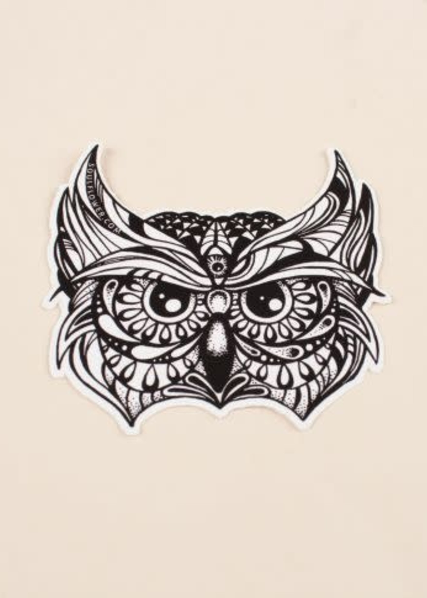 Bumper Sticker Owl Head