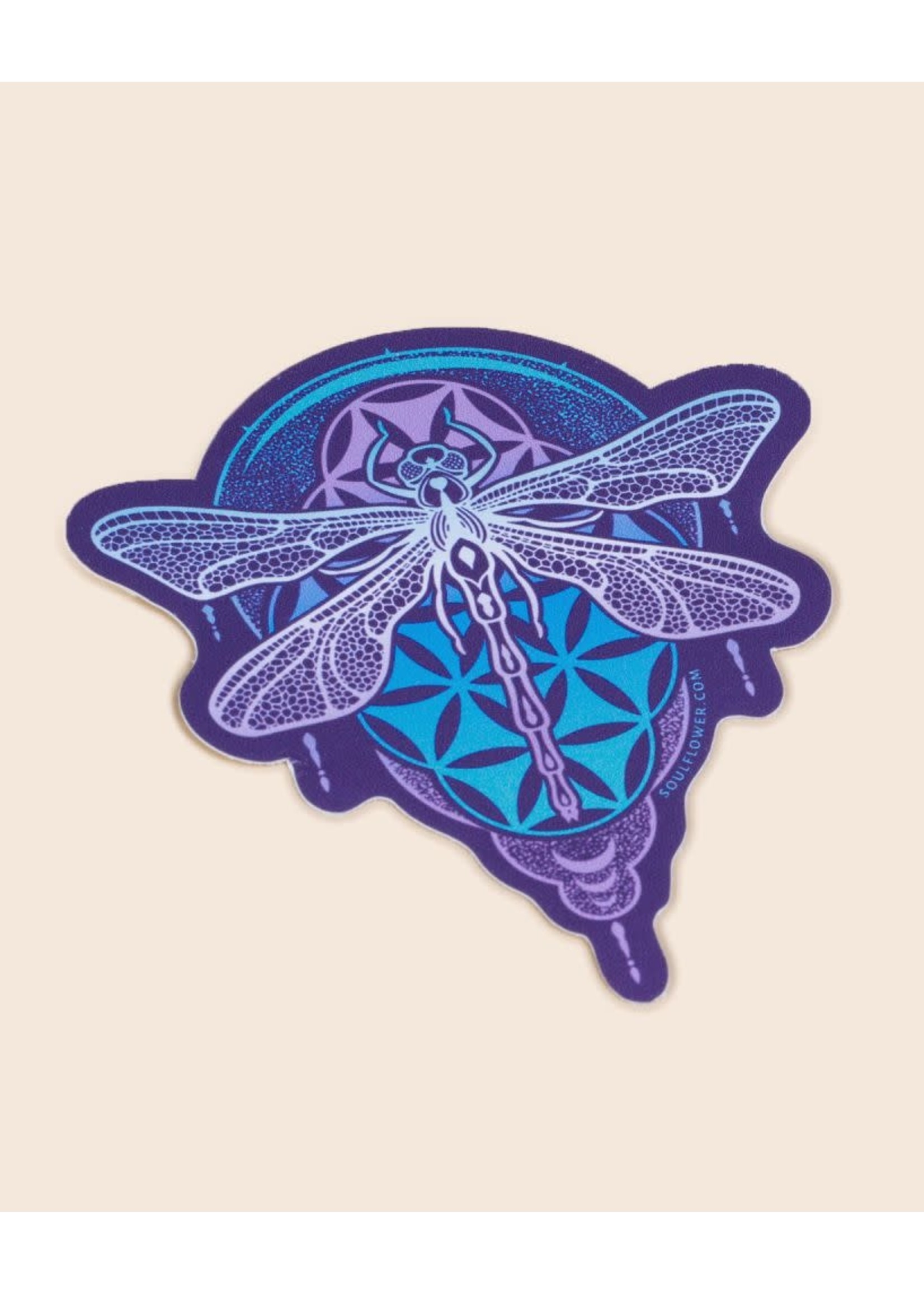 Soul Flower Sticker Dragon Fly Mandala