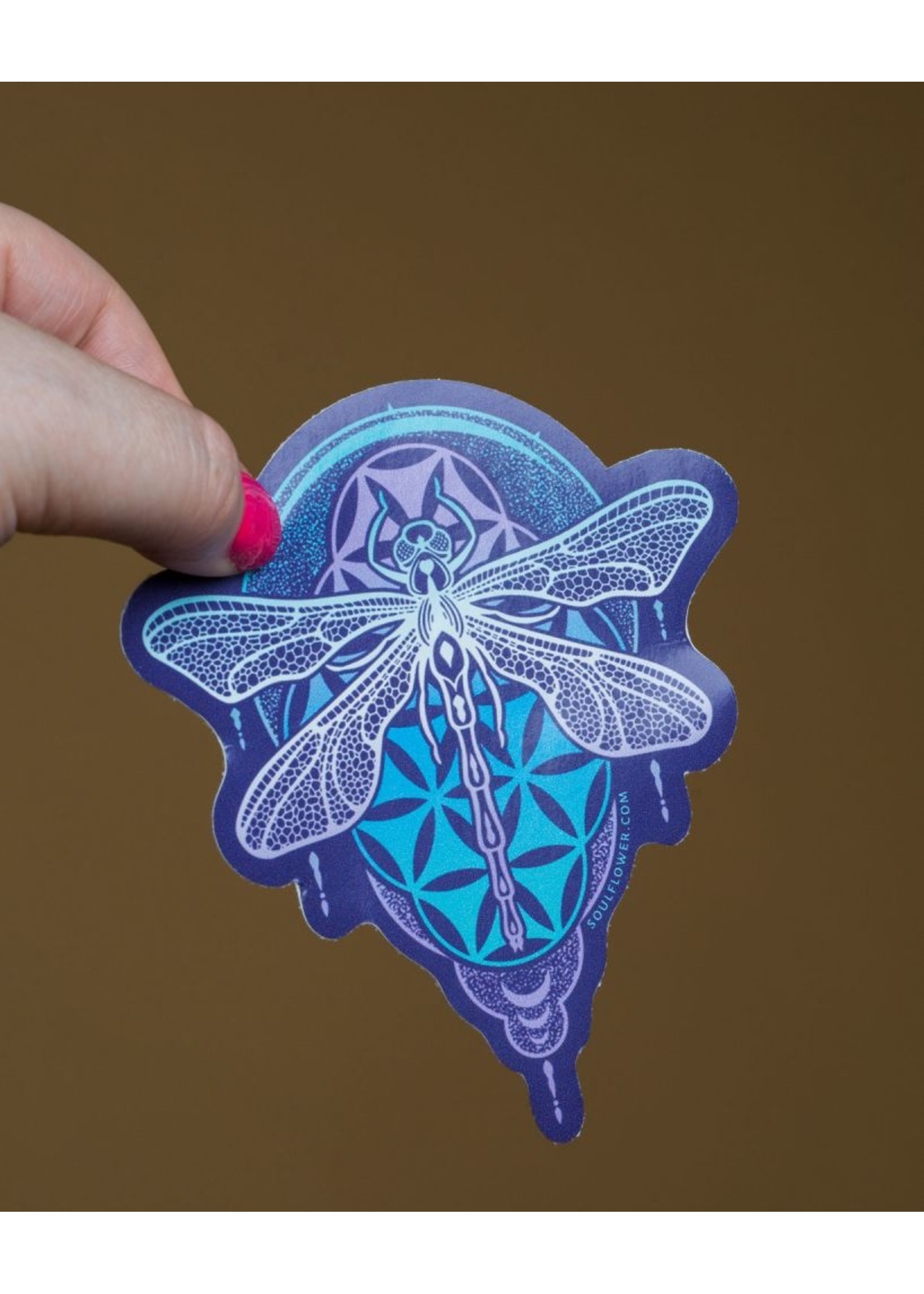 Soul Flower Sticker Dragon Fly Mandala