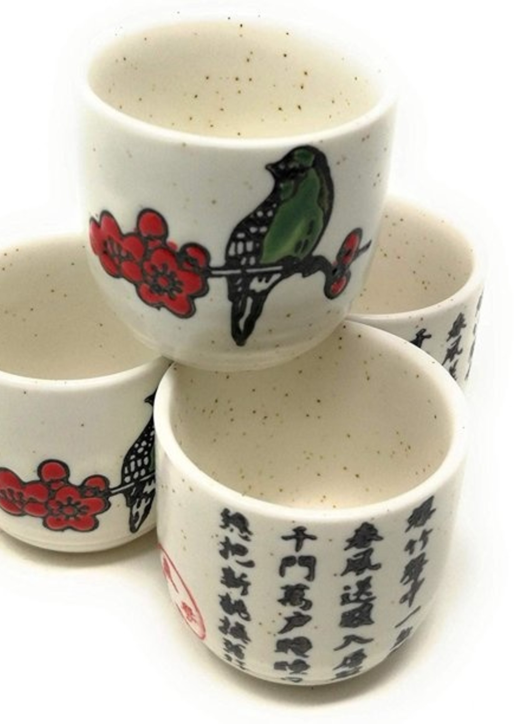Sake Pot Set - Cherry Blossom Bird 5 Piece set