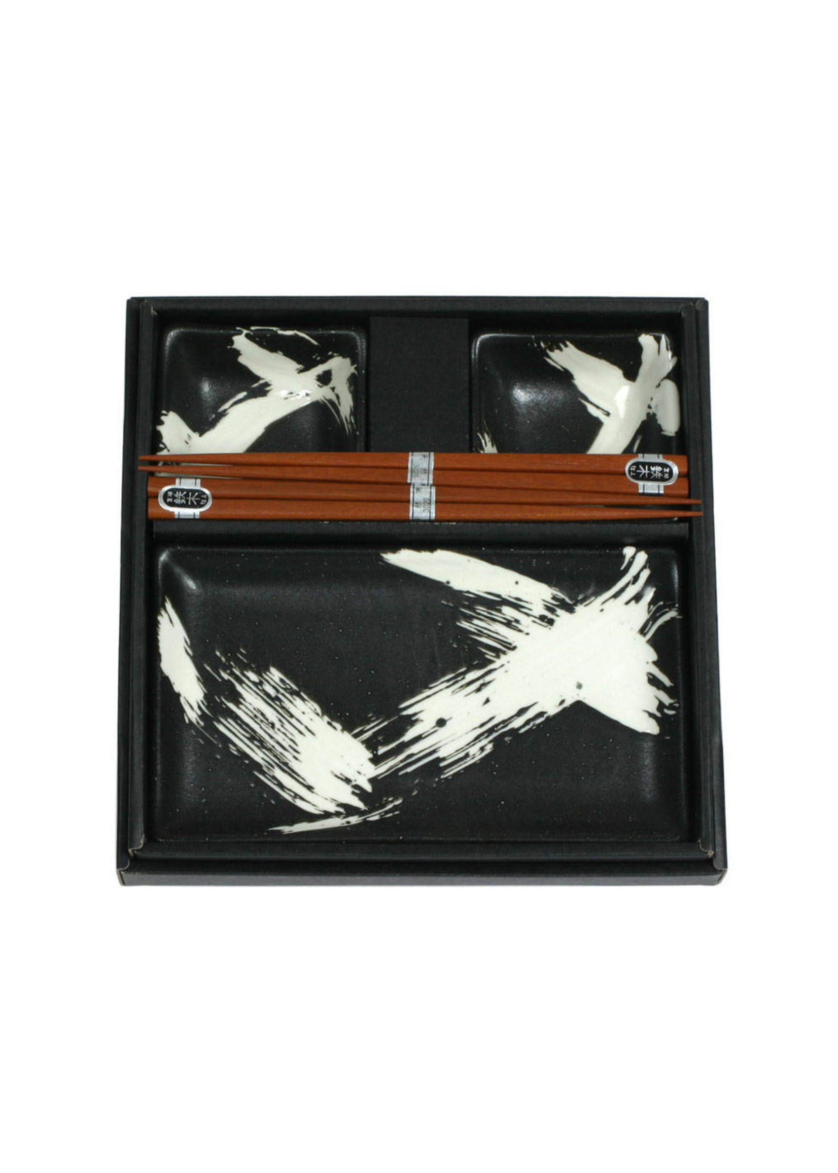 Sushi Set for 2 Brush Blk/Wht