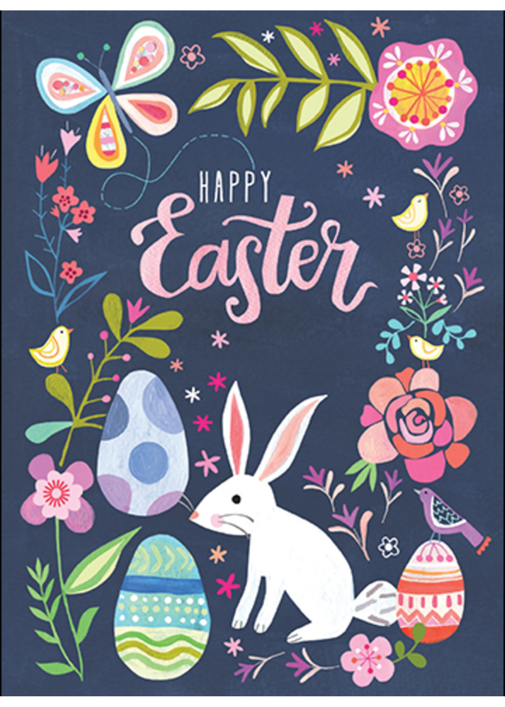 Card EASTER Bunny Floral