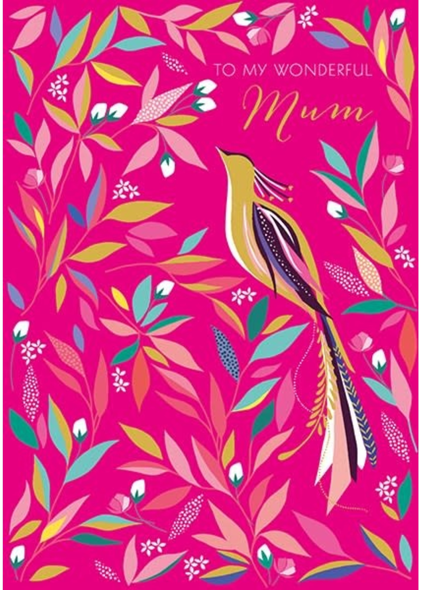 Card MDay Bird Flowers