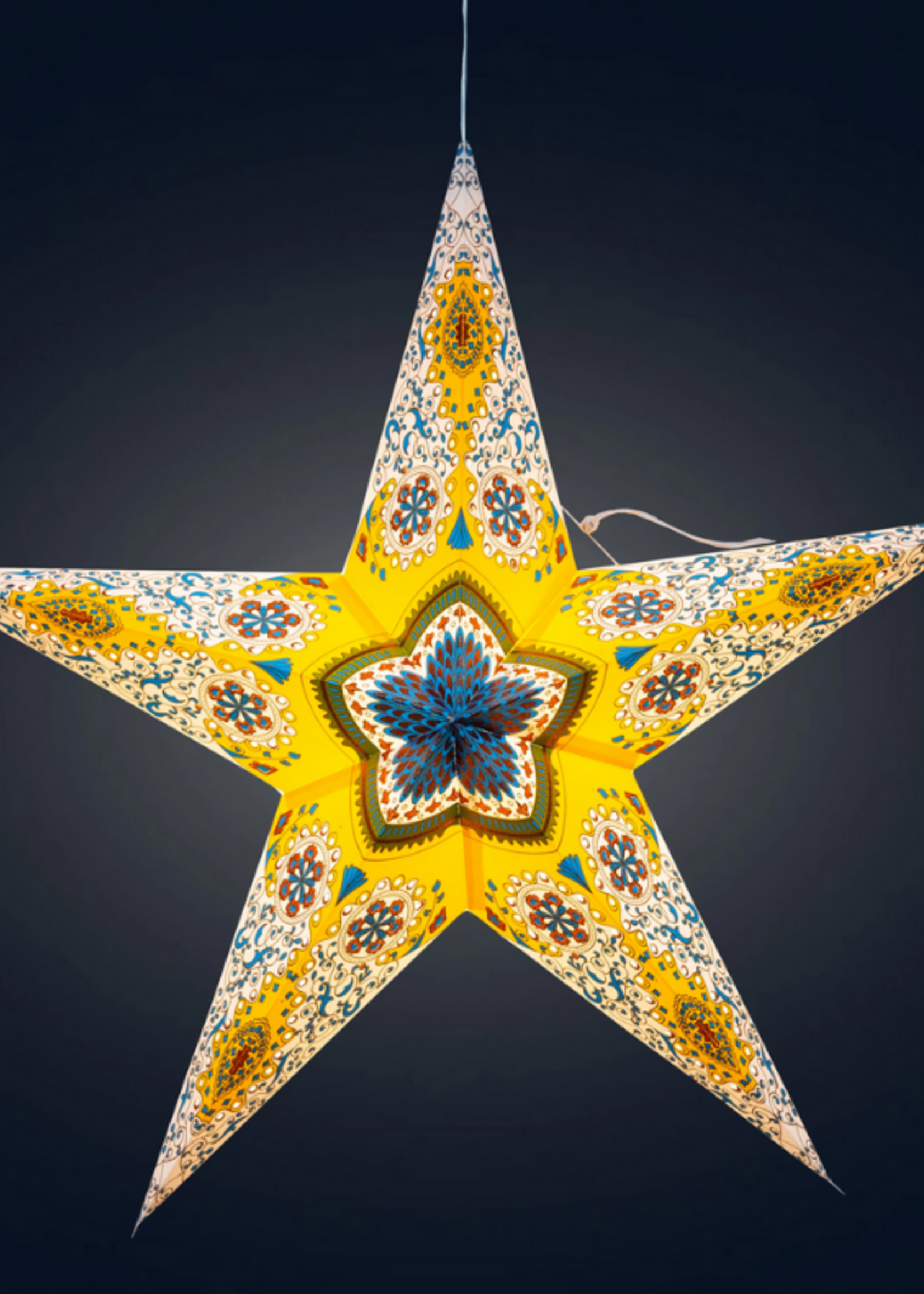 PROVENCE 5-Pointed Star Yellow Paper Star Lantern Light