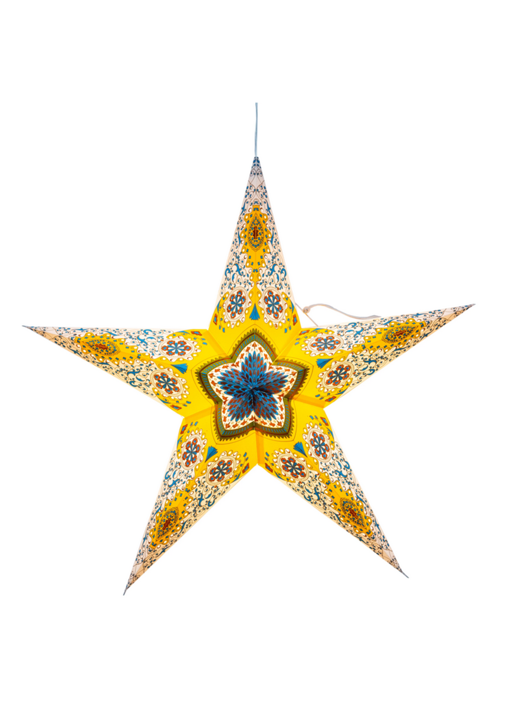 PROVENCE 5-Pointed Star Yellow Paper Star Lantern Light