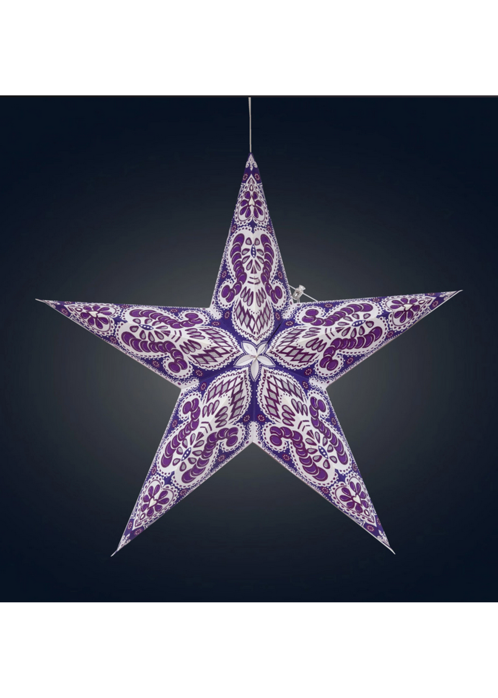 PHOENIX 5-Pointed Violet & White Star Lantern Light