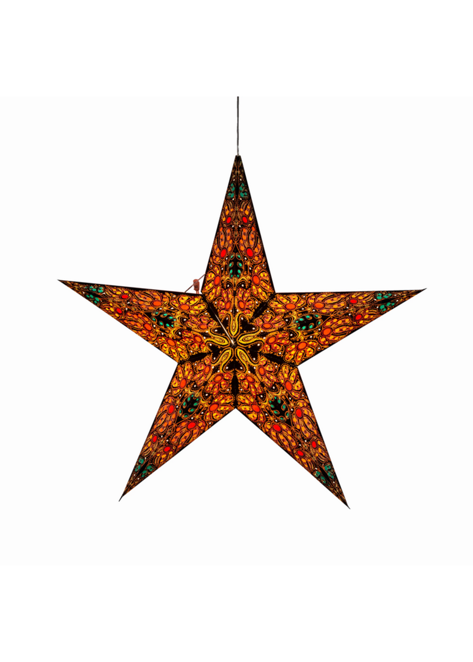 COSECHA 5-Pointed Black & Yellow Star Lantern Light