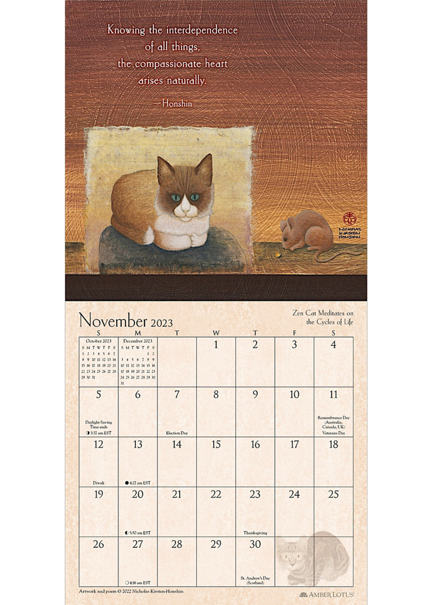 Cal 23 Zen Cat Mini Calendar