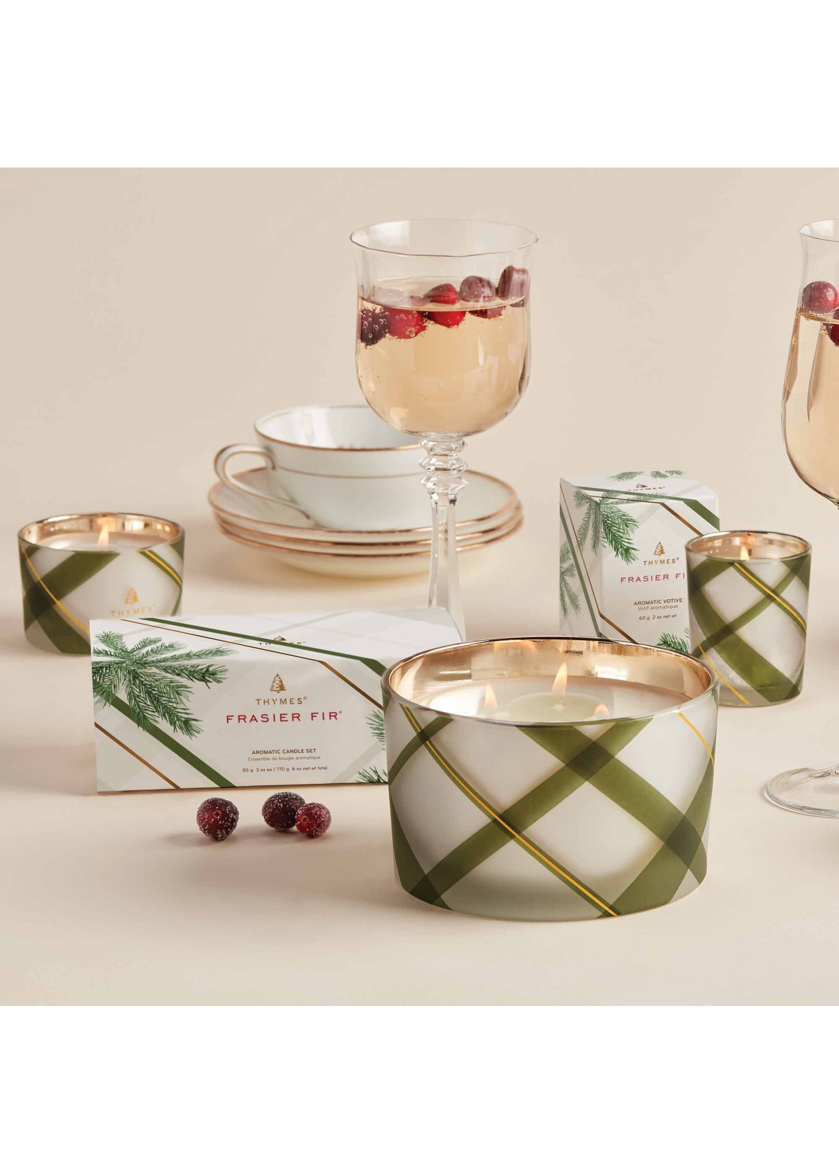 Frasier Fir Frosted Plaid 3-Wick Candle