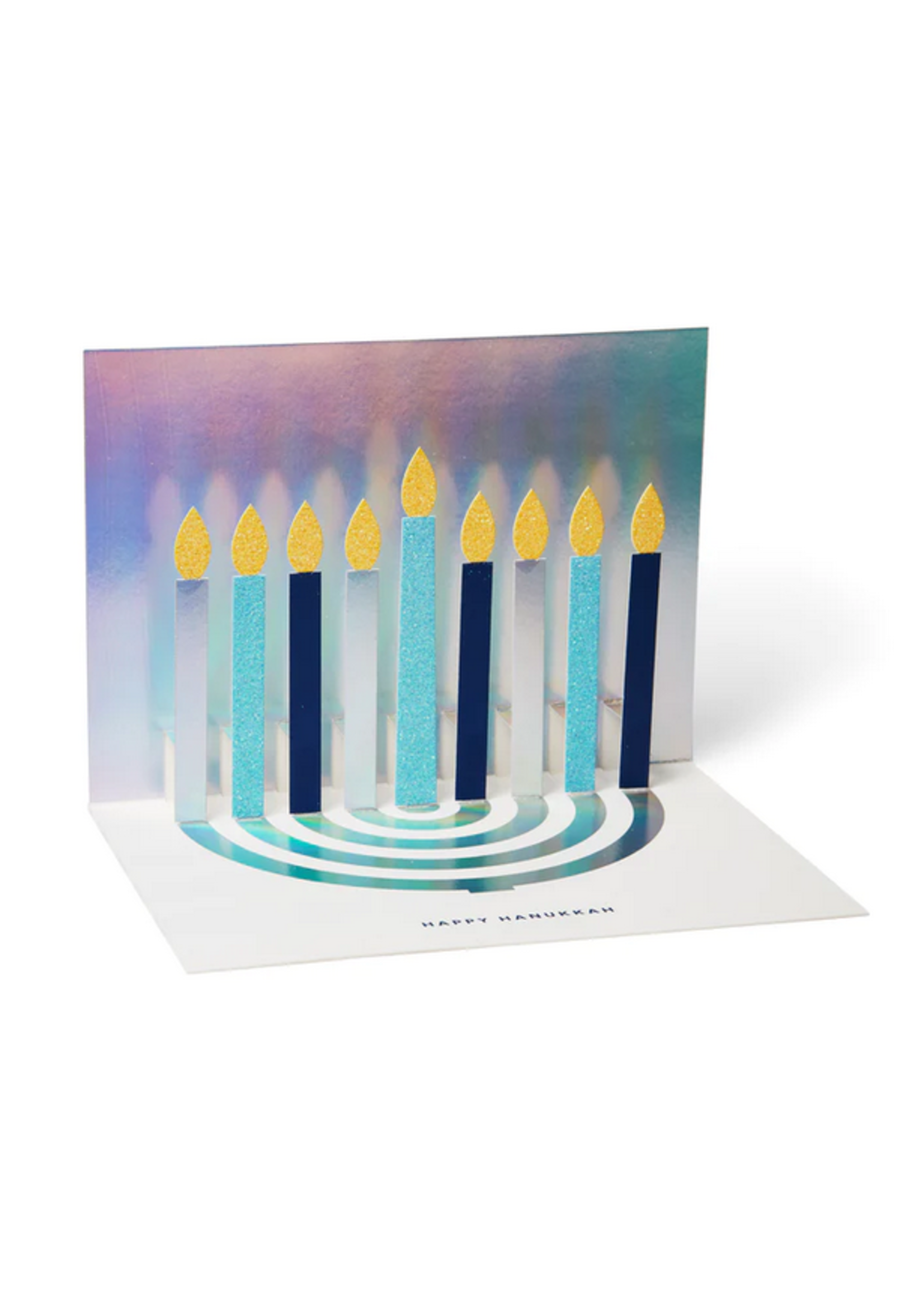 CARD BX XMAS Peagreen Menorah Pop-up