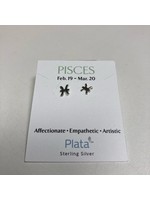 Plata Zodiac Mini Stud Earrings Pisces