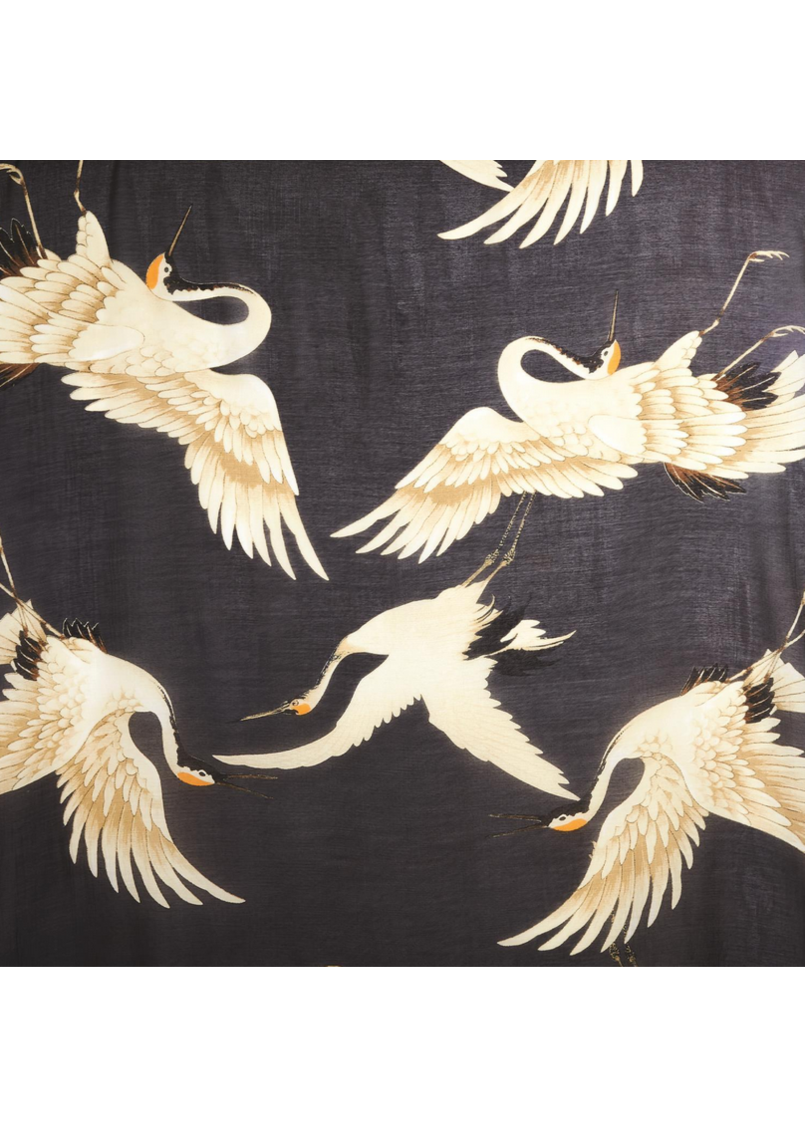 Two's Company Charcoal Heron Short Kimono